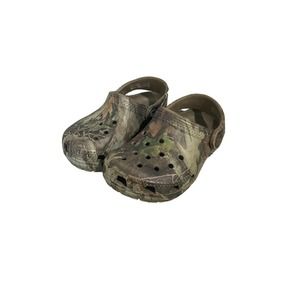 CROCS Baby Toddler Size 7 Realtree Camo Clogs Water Shoes Green Brown